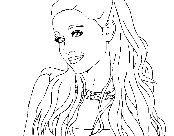 Dibuix de Ariana Grande amb collaret per Pintar on-line