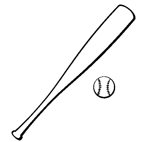 Dibuix de Bat i bola de beisbol per Pintar on-line