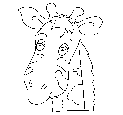 Dibuix de Cara de girafa per Pintar on-line