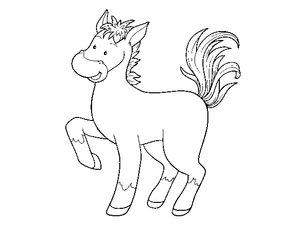 Dibuix de Cavall de granja per Pintar on-line