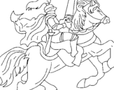 Dibuix de Cavaller a cavall per pintar