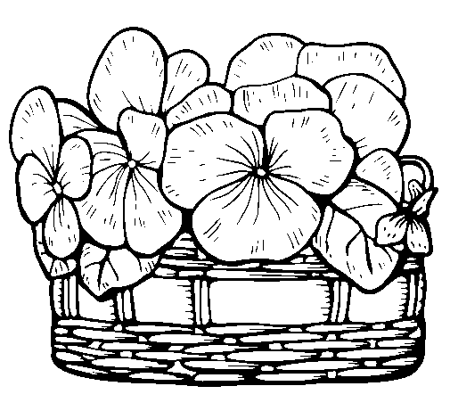 Dibuix de Cistell de flors 12 per Pintar on-line