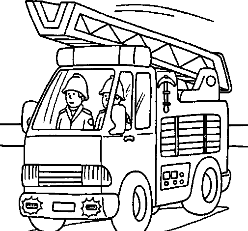 Dibuix de Cotxe de bombers per Pintar on-line