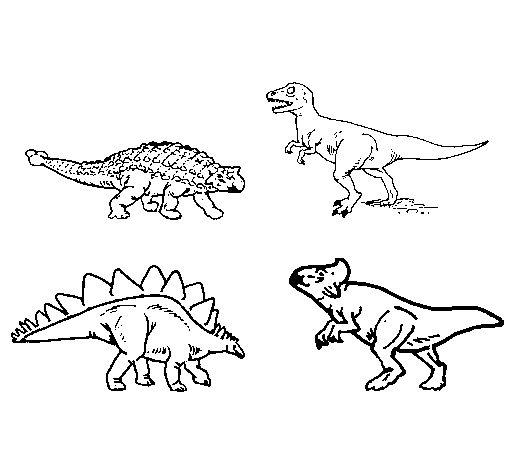 Dibuix de Dinosauris de terra per Pintar on-line