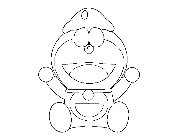 Dibuix de Doraemon content per Pintar on-line