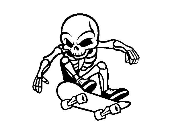 Dibuix de Esquelet Skater  per Pintar on-line