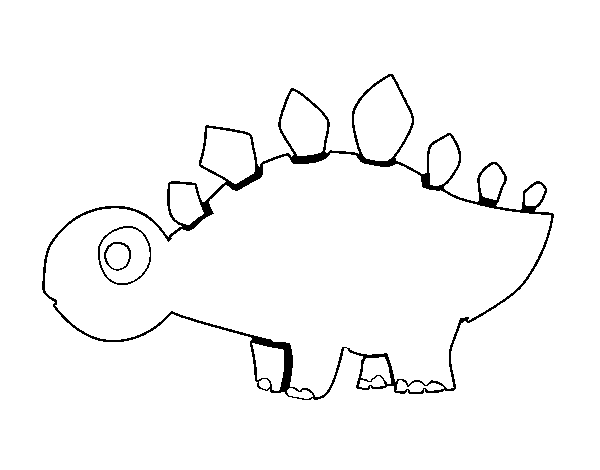 Dibuix de Estegosaure jove per Pintar on-line