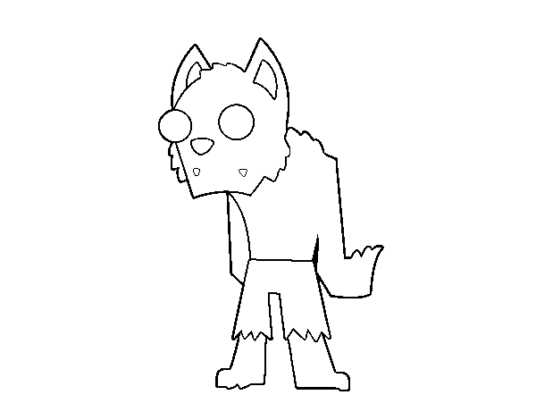 Dibuix de Home llop - zombie per Pintar on-line
