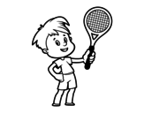 Dibujo de Nen amb raqueta