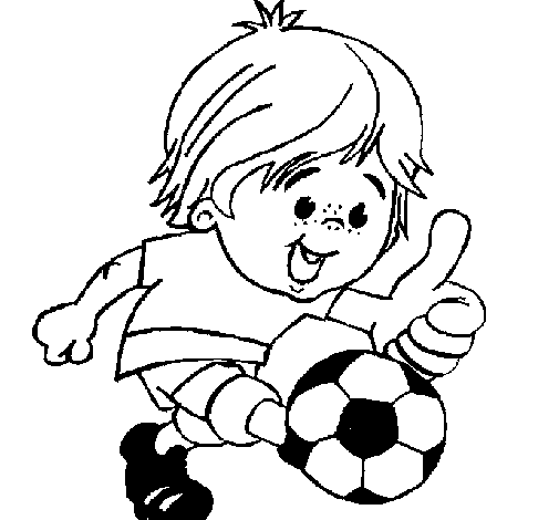 Dibuix de Noi jugant a Futbol per Pintar on-line