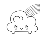 Dibujo de Núvol amb arc de Sant Martí Kawaii