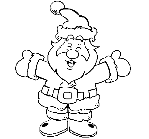 Dibuix de Pare Noel feliç per Pintar on-line