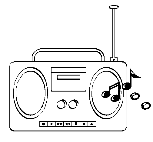 Dibuix de Radio cassette 2 per Pintar on-line