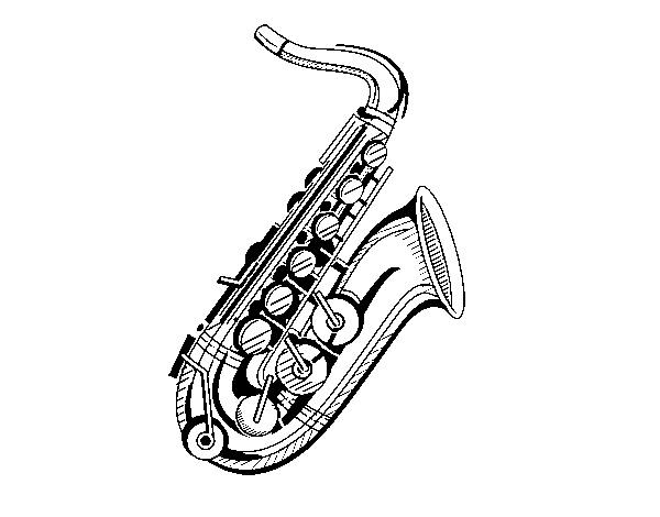 Dibuix de Un saxofón per Pintar on-line