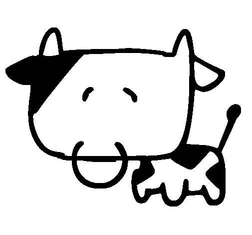 Dibuix de Vaca cap quadrada per Pintar on-line