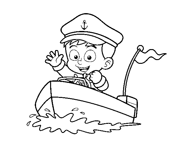 Dibuix de Vaixell i capità per Pintar on-line