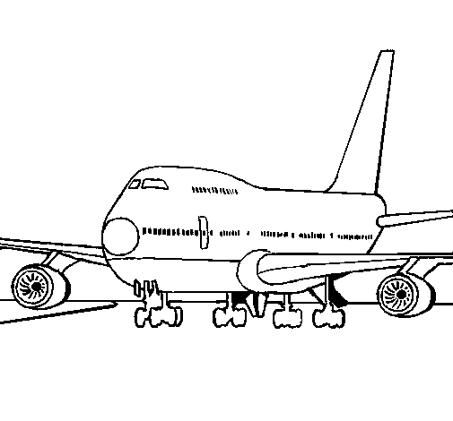 Dibuix de Avió en pista  per Pintar on-line