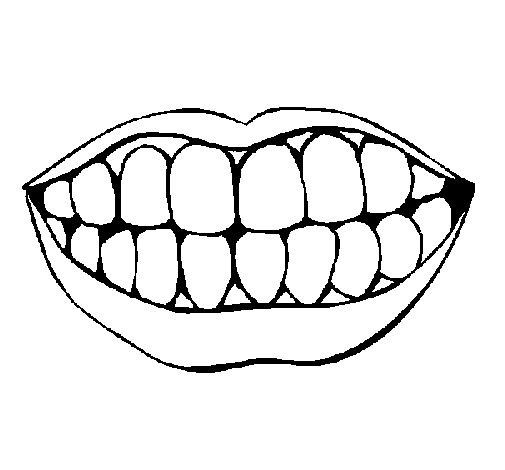 Dibuix de Boca i dents per Pintar on-line