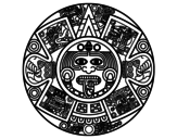 Dibuix de Calendari asteca per pintar
