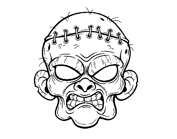 Dibuix de Cara de zombie per Pintar on-line
