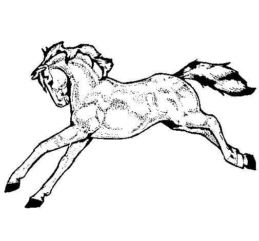Dibuix de Cavall corrent  per Pintar on-line