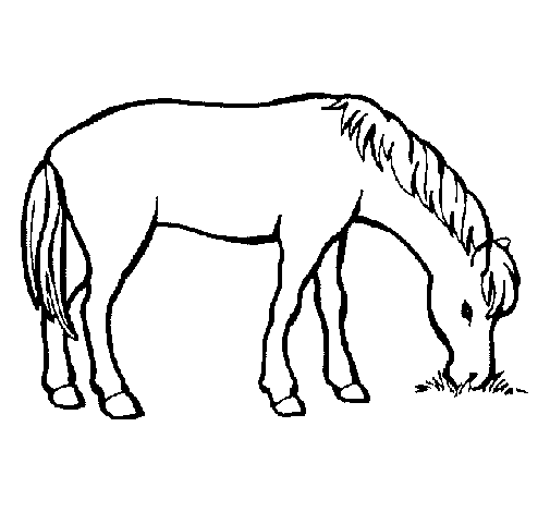 Dibuix de Cavall menjant per Pintar on-line