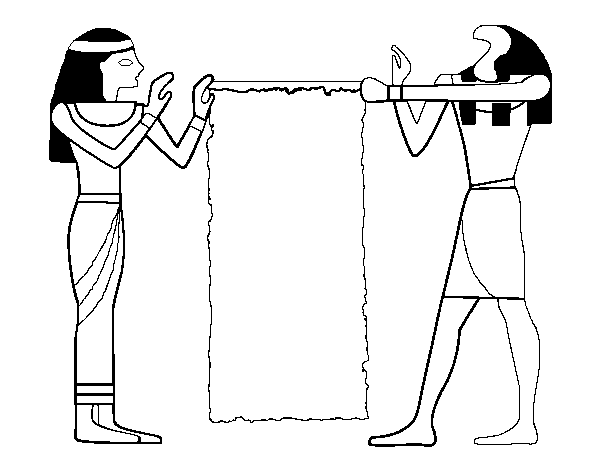 Dibuix de Cleopatra i Thot per Pintar on-line