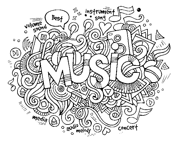 Dibuix de Collage musical per Pintar on-line