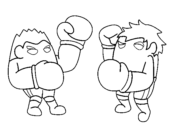 Dibuix de Combat de boxa per Pintar on-line