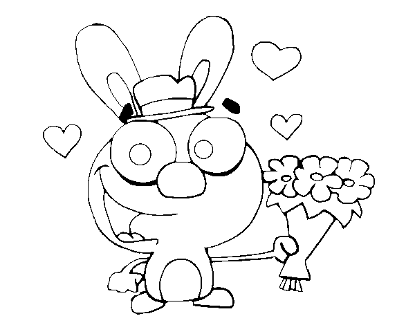 Dibuix de Conill enamorat per Pintar on-line