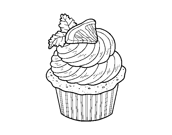 Dibuix de Cupcake de llimona per Pintar on-line