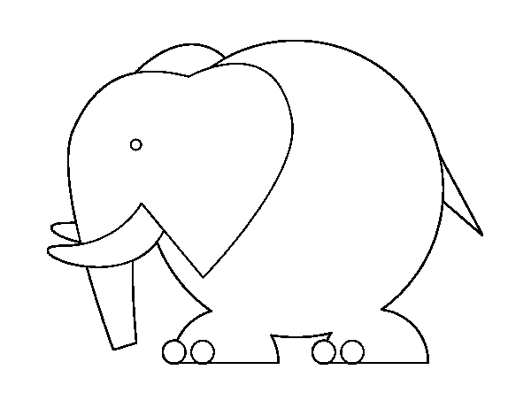Dibuix de Elefant gran per Pintar on-line