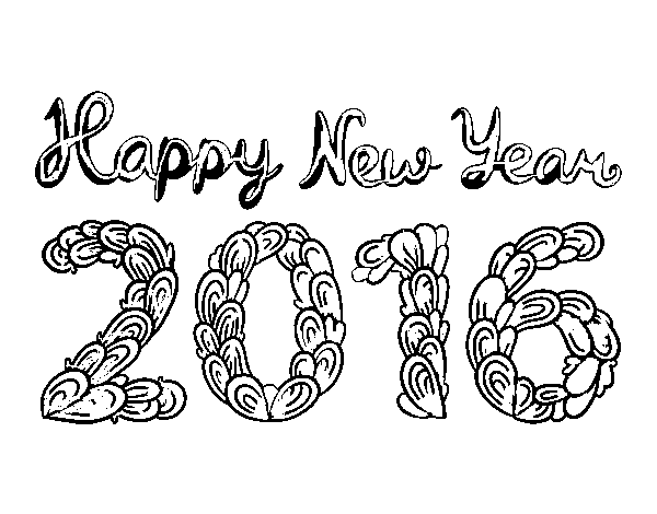 Dibuix de Happy New Year 2016 per Pintar on-line