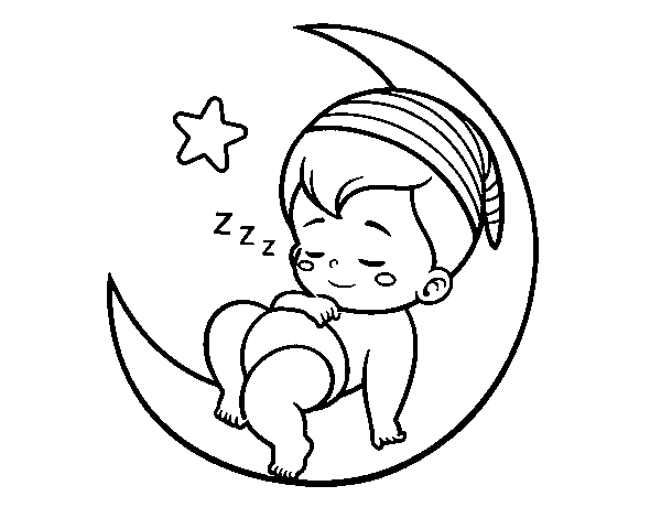 Dibuix de Hora de dormir per Pintar on-line