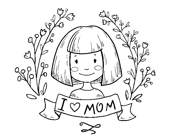 Dibuix de I love mom per Pintar on-line