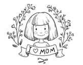Dibuix de I love mom per pintar