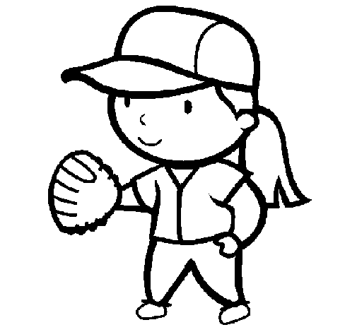 Dibuix de Jugadora de beisbol  per Pintar on-line
