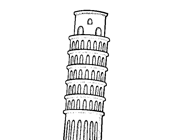 Dibuix de La Torre de Pisa per Pintar on-line