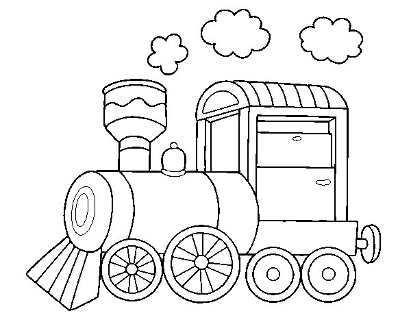Dibuix de Locomotora de vapor per Pintar on-line