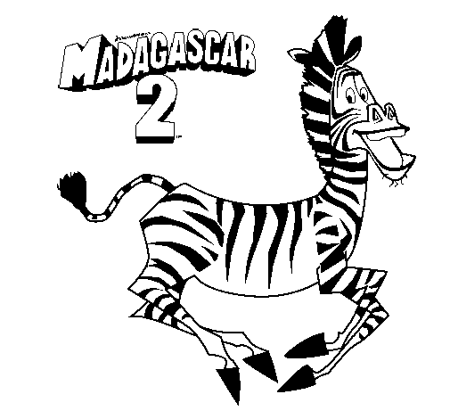 Dibuix de Madagascar 2 Marty per Pintar on-line