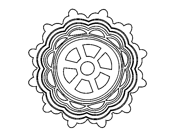 Dibuix de Mandala amb forma de timó per Pintar on-line