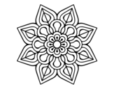 Dibuix de Mandala de flor senzilla per pintar