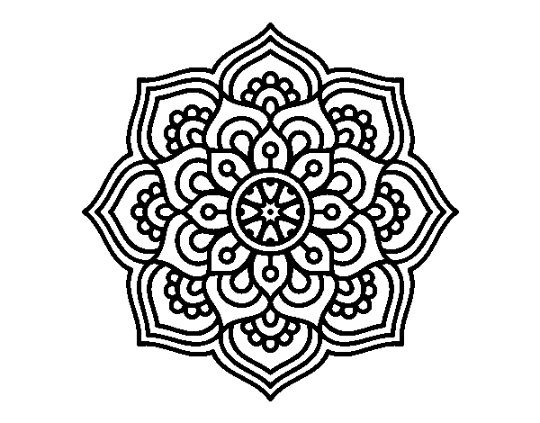 Dibuix de Mandala flor de la concentració per Pintar on-line