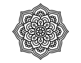 Dibuix de Mandala flor de la concentració per pintar