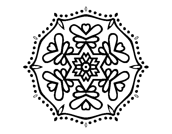 Dibuix de Mandala simètrica per Pintar on-line