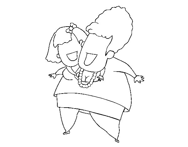 Dibuix de Mare i filla felices per Pintar on-line