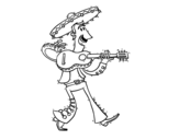 Dibuix de Mariatxi amb guitarra per pintar
