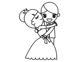Dibuix de Marit i Muller ballant per pintar