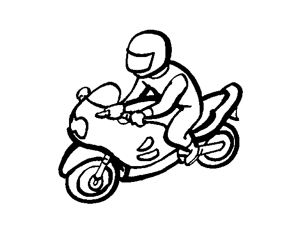 Dibuix de Motorista per Pintar on-line