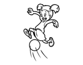 Dibujo de Nena jugant a futbol